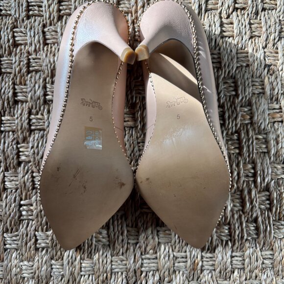 Coach Samantha leather pointed stiletto pumps in Pale Blush NWOT - Picture 10 of 12
